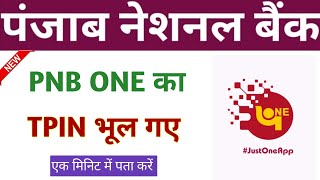 pnb one का Tpin भूल गए क्या करें  PNB TPIN कैसे सेट करें  pnb one use kaise kare [upl. by Navada]