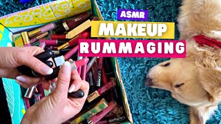 ASMR Rummaging Through Makeup No Talking [upl. by Kra]