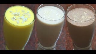 Easy and tasty 3 Milk shakes recipes without Ice Cream മില്‍ക്ക് ഷെയ്ക്ക് [upl. by Creamer]