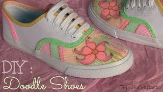 Doodle Shoes  CUSTOM CANVAS SNEAKERS  How To  SoCraftastic [upl. by Anailuj266]