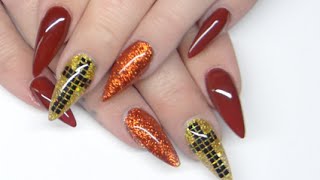 DIY Acrylic Nails  Oxblood stiletto [upl. by Lynn]