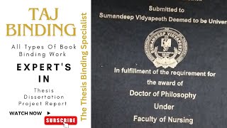 Sumandeep Vidyapeeth University doctor of philosophy THESIS BINDING Taj Binding Vadodara Gujarat [upl. by Latreece]