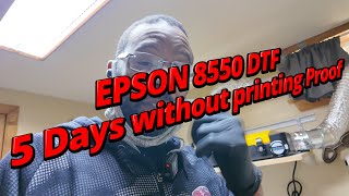 EPSON 8550 DTF 5 Days Without Printing Proof No Cloggs [upl. by Letney987]