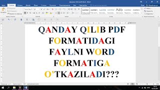 PDFDAN WORDGA OTKAZISH  ПДФДАН ВОРДГА ЎТКАЗИШ  QANDAY QILIB PDFNI WORD QILISH HAQIDA [upl. by Portland]