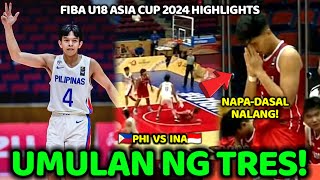 NAGPAULAN NG TRES ANG GILAS U18 May napadasal na player ang Indonesia  PHI vs INDONESIA [upl. by Niotna]