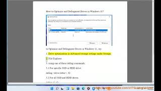 Optimize amp Defragment Drives in Windows 11 [upl. by Relluf]