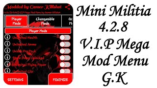 Mini Militia 428 VIP Mega Mod Menu by Gamer Killshot [upl. by Reena]