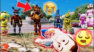 WITHERED FREDDY KNOCKS OUT REDHATTER IM NOT GETTING UP GTA 5 Mods FNAF RedHatter [upl. by Ahsienet]