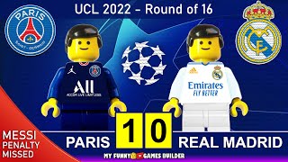 PSG vs Real Madrid 1−0 • Champions League 2022 • Messi Penalty Fail • Goals Hіghlіghts Lego Football [upl. by Hakceber415]