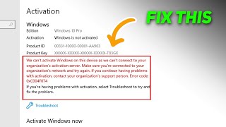 How to Fix We cant activate Windows on this device as we cant connect to your organization FIXED ✅ [upl. by Machos813]