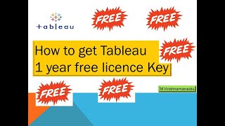 How to get Tableau 1 Year License key for free of cost [upl. by Wassyngton]