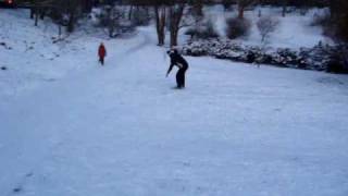 Skimboarding in the snow in Denmark [upl. by Teplitz141]