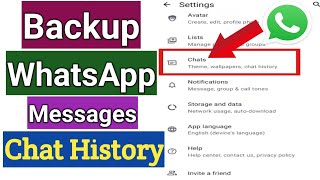 How To Backup Whatsapp Messages  Whatsapp Chat Backup [upl. by Hplodur]