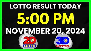 Lotto Result Today 5PM November 20 2024 Swertres EZ2 PCSO Lotto Draw [upl. by Griff]