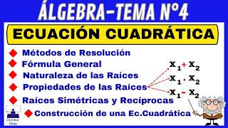 🎯ECUACIONES CUADRÁTICAS  PARTE IIIÁLGEBRA [upl. by Nueormahc]