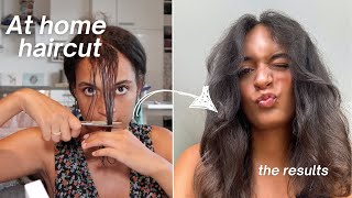 How I cut curtain  wispy bangs⎥at home haircut [upl. by Taub607]