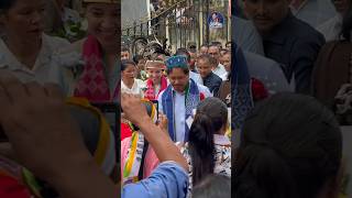 NPP Gambegre candidate Dr Mrs Mehtab Chandee A Sangma with HCM Shri Conrad K Sangma campaigning [upl. by England]