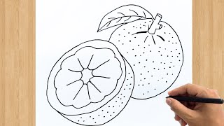 How to Draw an Orange Fruit Easy Step by Step  Orange Drawing Tutorial البرتقالي [upl. by Alexandrina]