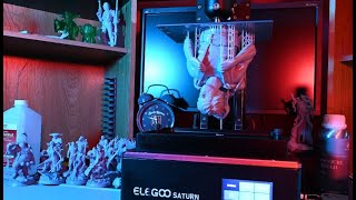 Time Lapse  Resin 3D Print  Hex3D  Luke amp Yoda  Elegoo Saturn  4K [upl. by Endys]