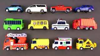 Learning Street Vehicles for Kids 1 with Hot Wheels Matchbox Tomica Cars and Trucks Tayo [upl. by Gunner]