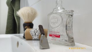 kwasek1971 Shaves kamisori New Azuma Yasuki steel Mastro Miche Pegasus C7 Brut 61 [upl. by Young]