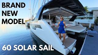 NEW 60 Solar Sail Xquisite Catamaran Yacht Tour [upl. by Kcirdneked199]