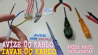 Avize Nasıl Bağlanır Tavan ÜÇ Kablo Avize Üç Kablo Renkler Karışıksa [upl. by Inavoj962]