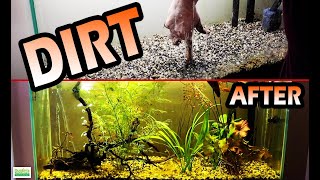 DIRT SUBSTRATE Aquarium 30 Days Later Planted Aquarium [upl. by Okiron]