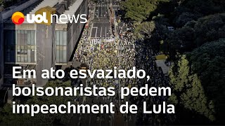 Bolsonaristas pedem impeachment de Lula e Moraes em manifestação esvaziada na Av Paulista [upl. by Allimaj]