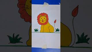 lion drawing for kids art ytshorts kidsvideo simple art viral [upl. by Herold]