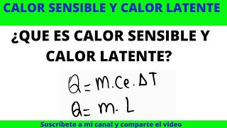 CALOR SENSIBLE Y CALOR LATENTE FORMULAS [upl. by Amasa577]