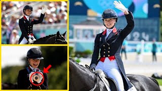 GB’s Lottie Fry wins second Olympics dressage bronze in individual freestyle [upl. by Oriaj]