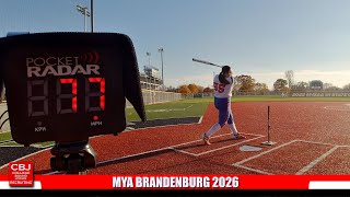 Softball Skills Video 2026 Power Hitter Corner Infielder Mya Brandenburg [upl. by Ialokin]