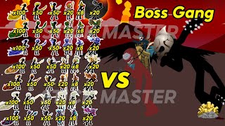 Which SKIN CHAMPION army can DEFEAT the BOSS GANG  Stick War Custom Battle  STICK MASTER [upl. by Eduino252]