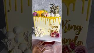 A pretty drip cake 💛🧡💛 cakedecorating cakedesign dripcake whippedcreamcake [upl. by Almeda387]