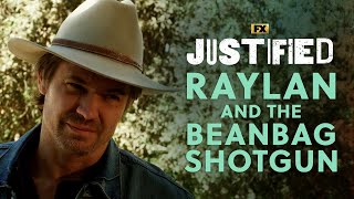 Raylan and the Beanbag Shotgun  Scene  Justified  FX [upl. by Ahsinod]