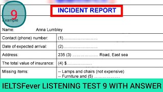 Ielts fever listening test 9  Incident report  Time Perspectives  Name anna lumbley [upl. by Ajaj]