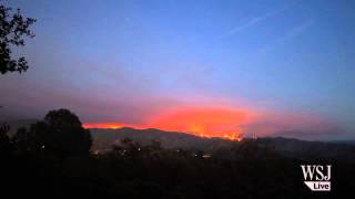 TimeLapse Video Shows Massive Fire Near Yosemite [upl. by Aicittel]