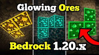 🟢 ORES GLOWING para Minecraft PE 120x  Minerales BRILLANTES en Minecraft BEDROCK [upl. by Carbone642]