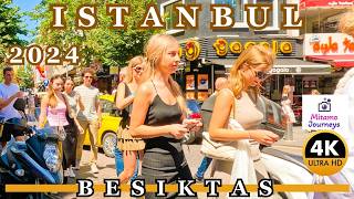 Istanbul Akaretler amp Besiktas 4K Walking Tour  Row Houses Turkish FoodsCozy CafÃ© Bars  Aug 2024 [upl. by Atinod]