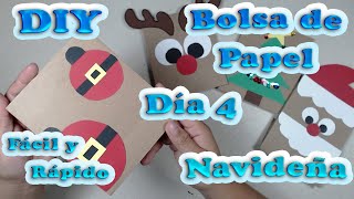 DIY Detalles Bolsa de Papel Decorada Navideña Día4 Fácil y Rápido MANUALIDADES [upl. by Julianne]