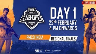 Hindi PMCO India Regional Finals Day 1  Spring Split  PUBG MOBILE CLUB OPEN 2020 [upl. by Baggs]