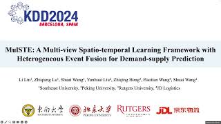 KDD 2024  MulSTE A Multi view Spatio temporal Learning [upl. by Yevrah723]