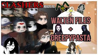 Slashers react to CREEPYPASTA amp WALTEN FILES ORIGINAL [upl. by Aerdnua]