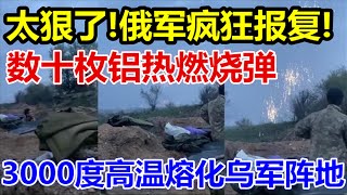 太狠了、俄军疯狂报复、数十枚铝热燃烧弹、3000度高温熔化乌军阵地、 [upl. by Alegnaed]