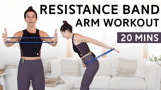 Resistance Band Arm Workout  Triceps Biceps Shoulders [upl. by Amabelle]