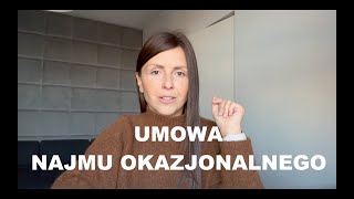 UMOWA NAJMU OKAZJONALNEGO  co to za umowa [upl. by Schurman]