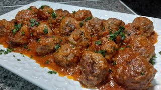 ALBÓNDIGAS DE CARNE MOLIDA en SALSA DE TOMATES  paso a paso [upl. by Anelahs]