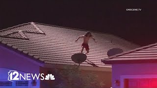 Man hospitalized after jumping roof to roof in south Phoenix neighborhood [upl. by Aicercul]