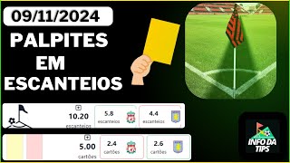 PALPITES ESCANTEIOS PARA JOGOS DE AMÃNHA 09 11 2024  BILHETES PRONTO [upl. by Bullivant936]